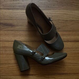Calvin Klein Gray Block Heel Shoes